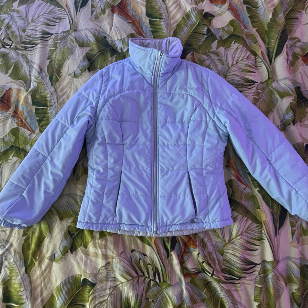 Light Blue Quilted Puffer Jacket